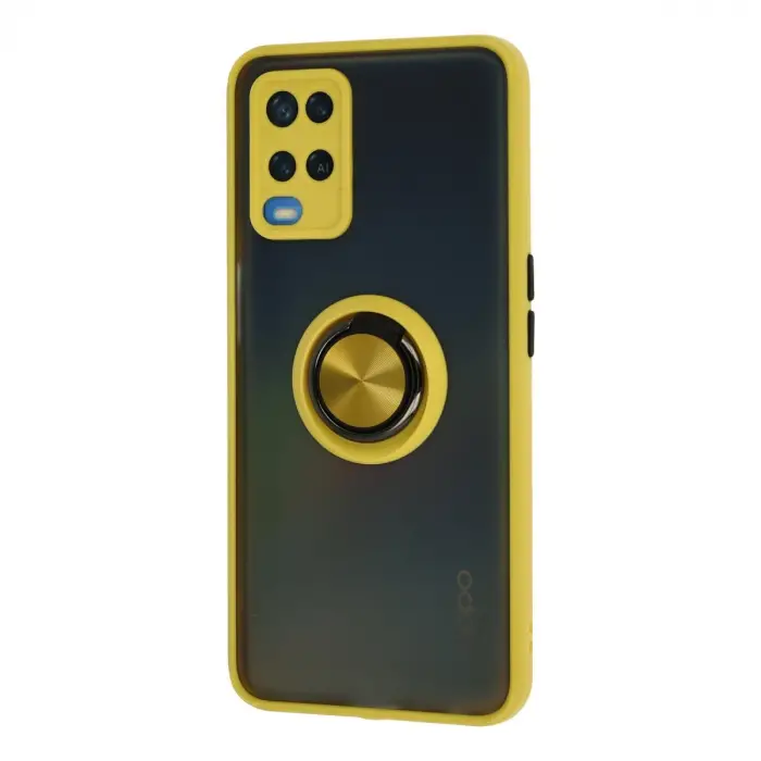 Oppo A54 4g Kılıf Montreal Yüzüklü Silikon Kapak - Sarı