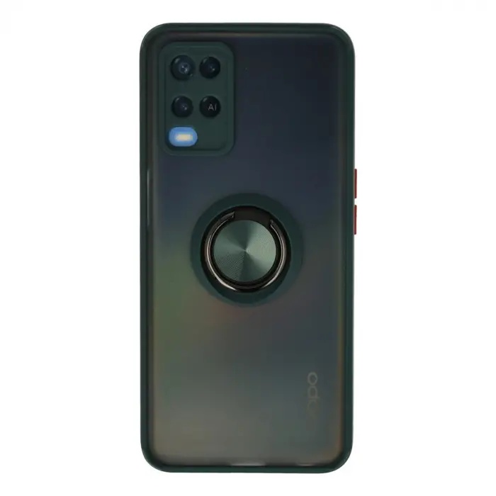 Oppo A54 4g Kılıf Montreal Yüzüklü Silikon Kapak - Yeşil