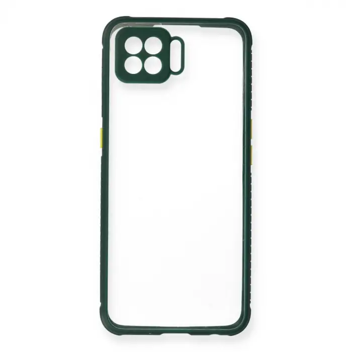 Oppo A73 Kılıf Miami Şeffaf Silikon - Koyu Yeşil