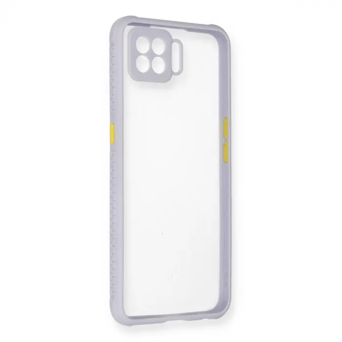 Oppo A73 Kılıf Miami Şeffaf Silikon - Lila