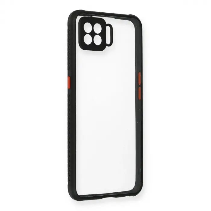 Oppo A73 Kılıf Miami Şeffaf Silikon - Siyah