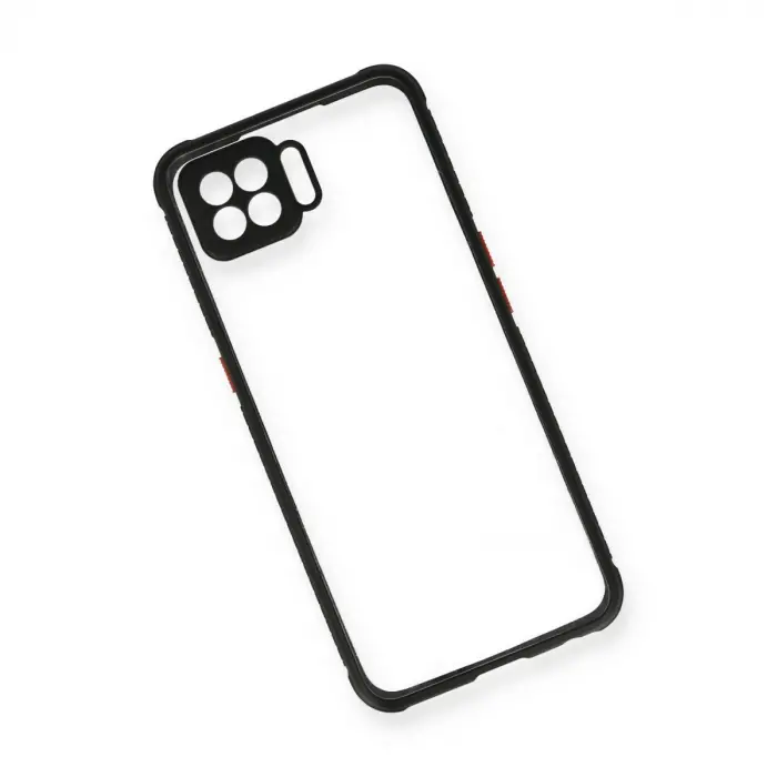 Oppo A73 Kılıf Miami Şeffaf Silikon - Siyah