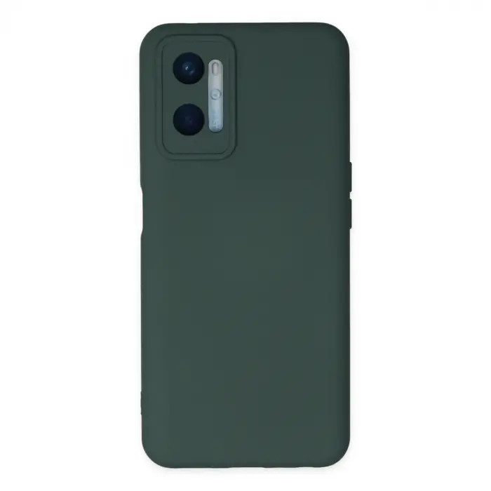 Oppo A96 Kılıf Nano İçi Kadife Silikon - Koyu Yeşil