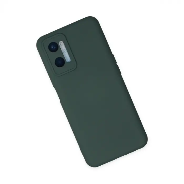 Oppo A96 Kılıf Nano İçi Kadife Silikon - Koyu Yeşil