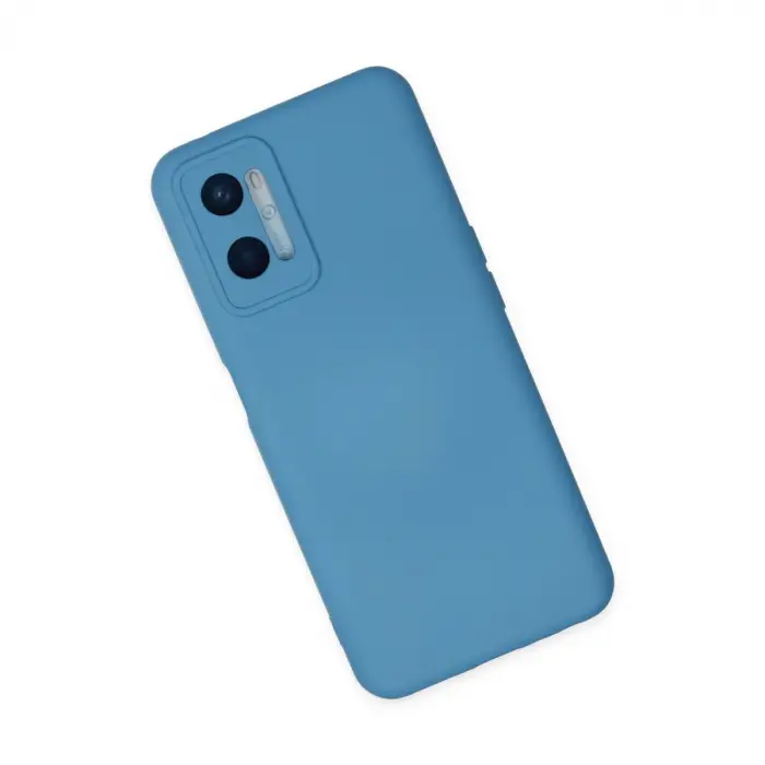 Oppo A96 Kılıf Nano İçi Kadife Silikon - Mavi