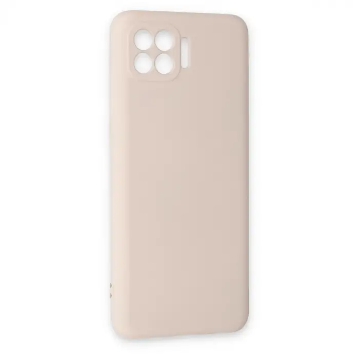 Oppo Reno 4 Lite Kılıf Nano İçi Kadife Silikon - Pudra