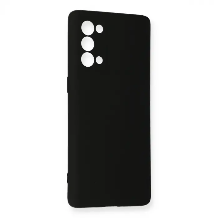 Oppo Reno 5 Kılıf Nano İçi Kadife Silikon - Siyah