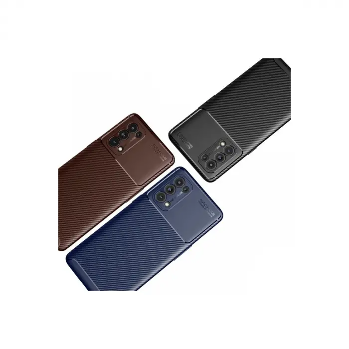 Oppo Reno 5 Pro Kılıf Auto Focus Karbon Kapak - Siyah