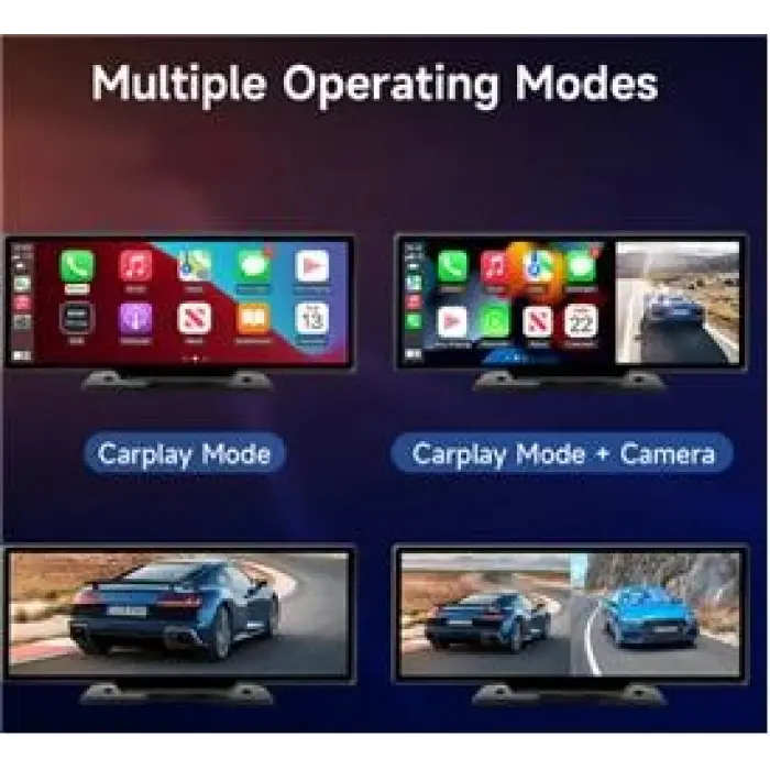 Ottocast 10 Taşınabilir Apple CarPlay & Android Auto, Ön & Arka Kameralı Araç Multimedya
