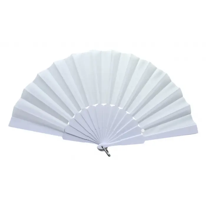 Plastik Düz Kumaş Yelpaze 12li Beyaz