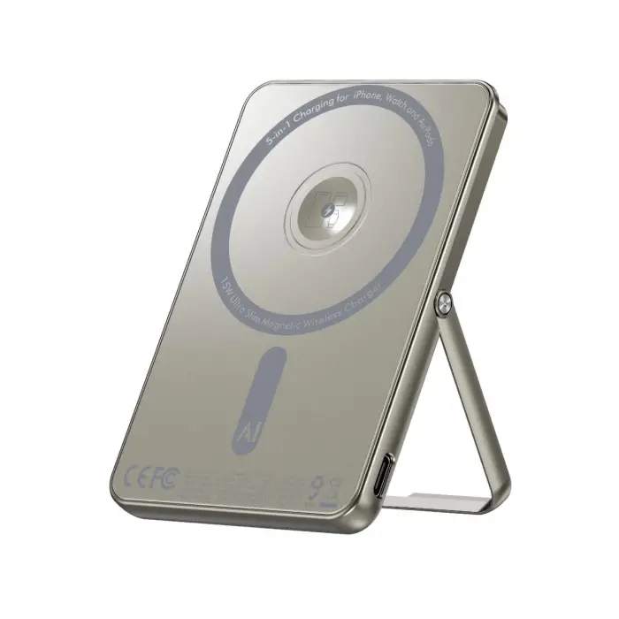 Pw580 5.000 Mah 20w Type-c 15w Kablosuz Şarj 3w Saat Şarj Ve 5w Kulaklık Şarj Destekli Pd Hızlı Şarj Magsafe Powerbank - Titanyum