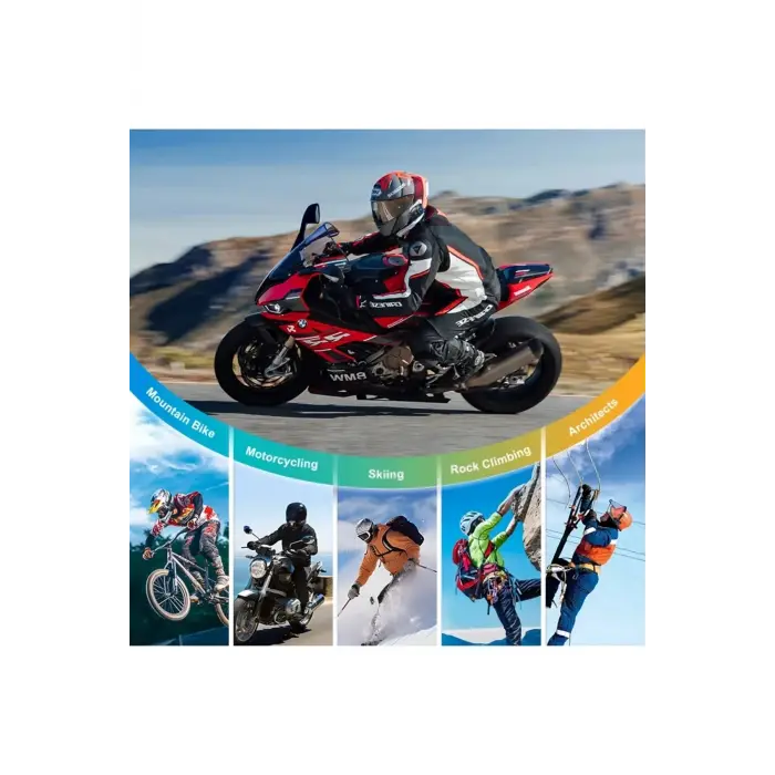 Q28 Motosiklet Kask Bluetooth Kulaklık 1080p Kamera Interkom Kulaklık Su Geçirmez Intercom