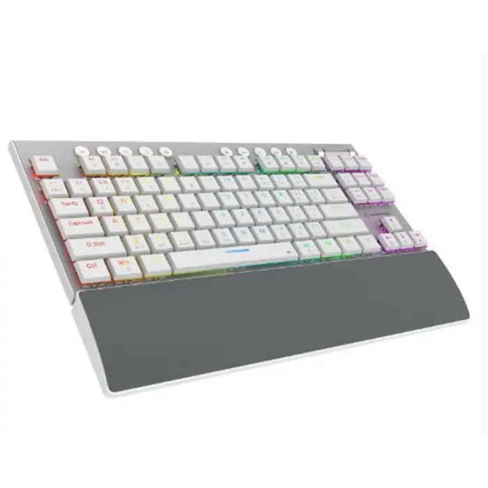 Rampage BERU Beyaz 2.4G + BT Wireless RED SWITCH Mekanik Gaming Oyuncu Klavye Slim  RGB (KDO)