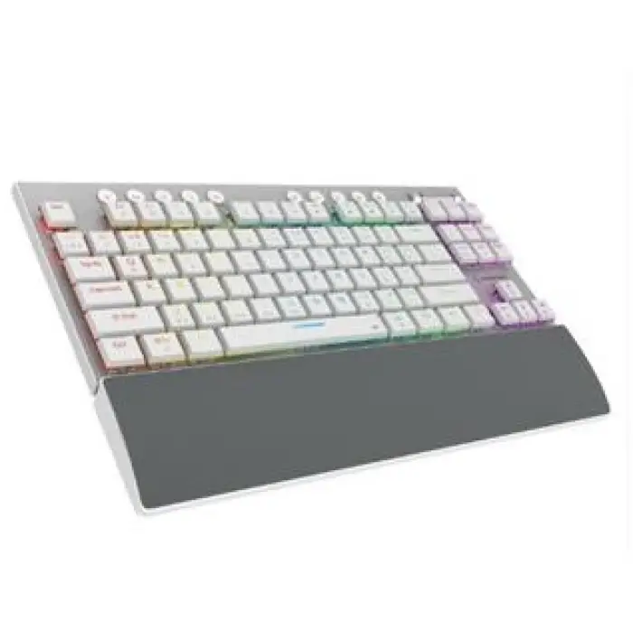 Rampage BERU Beyaz 2.4G + BT Wireless RED SWITCH Mekanik Gaming Oyuncu Klavye Slim  RGB (KDO)