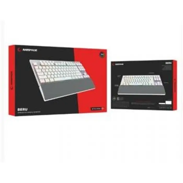 Rampage BERU Beyaz 2.4G + BT Wireless RED SWITCH Mekanik Gaming Oyuncu Klavye Slim  RGB (KDO)