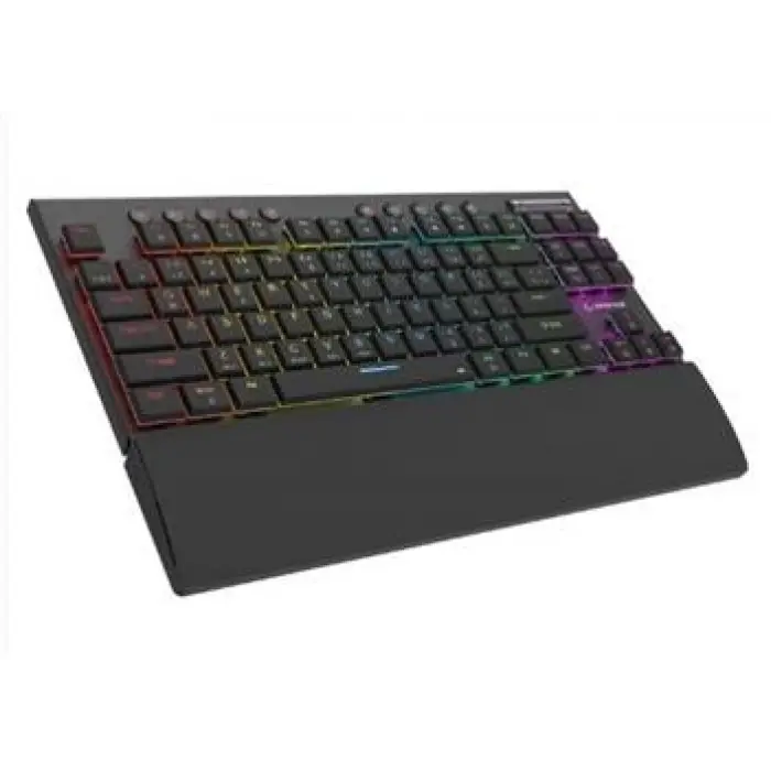 Rampage BERU Siyah 2.4G + BT Wireless RED SWITCH Mekanik Gaming Oyuncu Klavye Slim RGB (KDO)