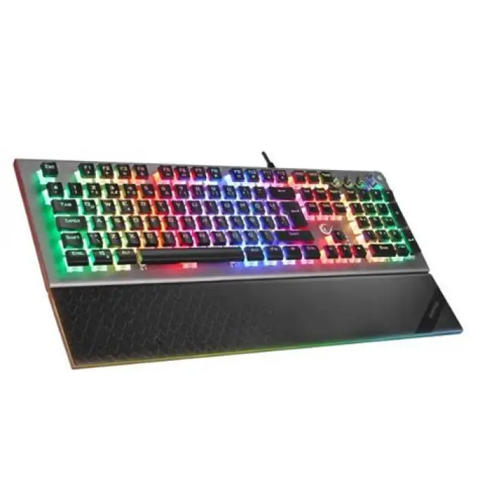 Rampage KB-R101 IMPRESSIVE Gri-Siyah USB RGB Aydınlatmalı İnce Tasarım Red Switch Oyuncu Klavyesi (KDO)