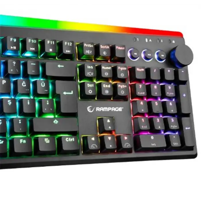 Rampage KB-R97 X-TRACER Siyah  RGB Aydınlatmalı Red SwitchGaming Oyuncu Mekanik Klavye (KDO)