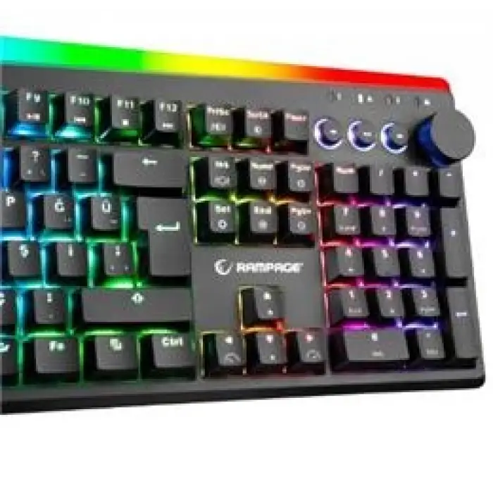 Rampage KB-R97 X-TRACER Siyah  RGB Aydınlatmalı Red SwitchGaming Oyuncu Mekanik Klavye (KDO)