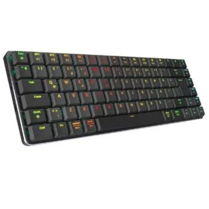 Rampage W-GRANITE Siyah-Gri Low Profile BLUE SWITCH Mekanik Gaming Oyuncu Klavye Q RGB 2,4 ghz+ BT (KDO)