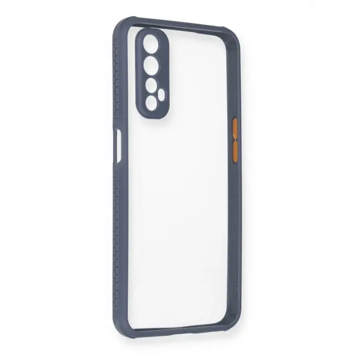 Realme 7 Kılıf Miami Şeffaf Silikon - Gri