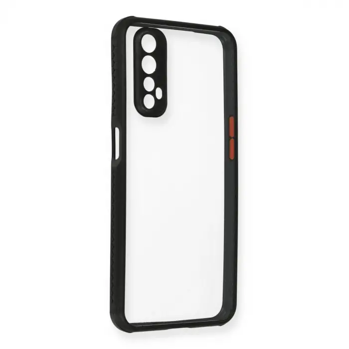 Realme 7 Kılıf Miami Şeffaf Silikon - Siyah