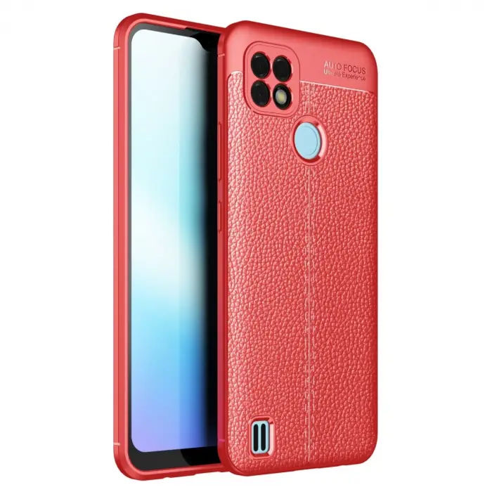 Realme C21 Kılıf Auto Focus Kapak - Kırmızı