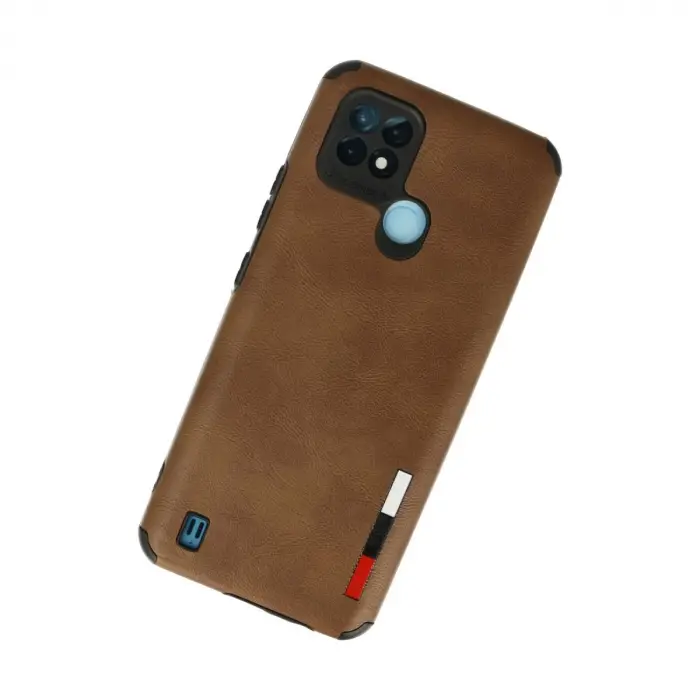 Realme C21 Kılıf Loop Deri Silikon - Kahverengi