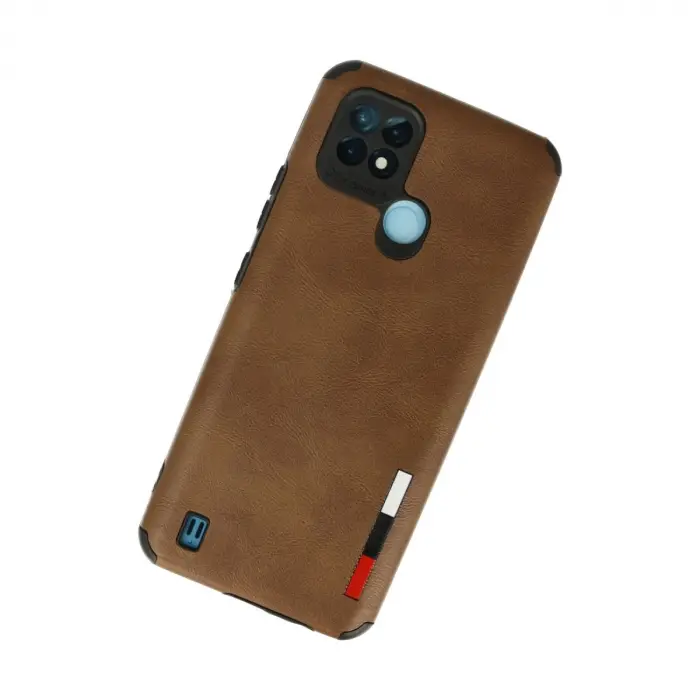 Realme C21 Kılıf Loop Deri Silikon - Kahverengi