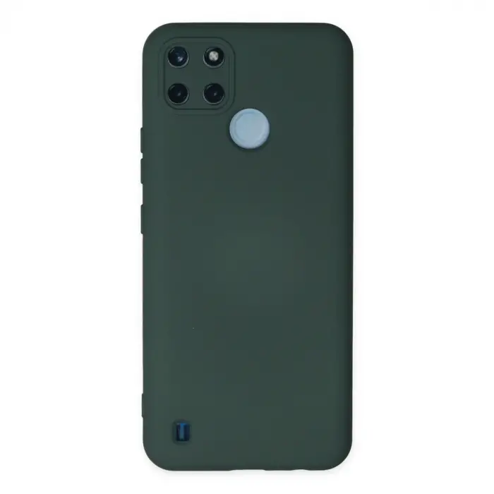 Realme C25y Kılıf Nano İçi Kadife Silikon - Koyu Yeşil