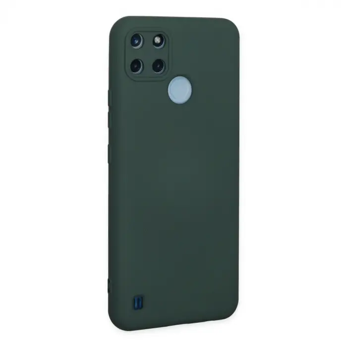 Realme C25y Kılıf Nano İçi Kadife Silikon - Koyu Yeşil
