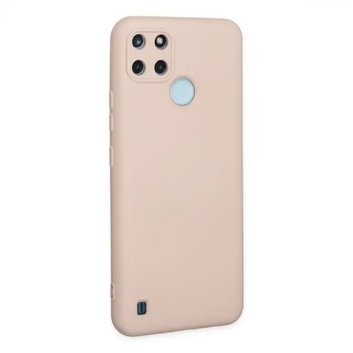Realme C25y Kılıf Nano İçi Kadife Silikon - Pudra