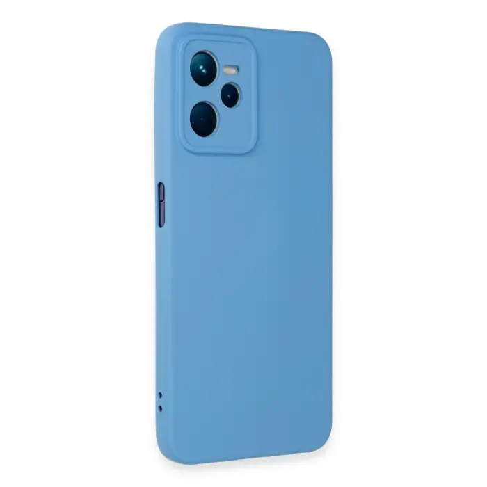 Realme C35 Kılıf Nano İçi Kadife Silikon - Mavi