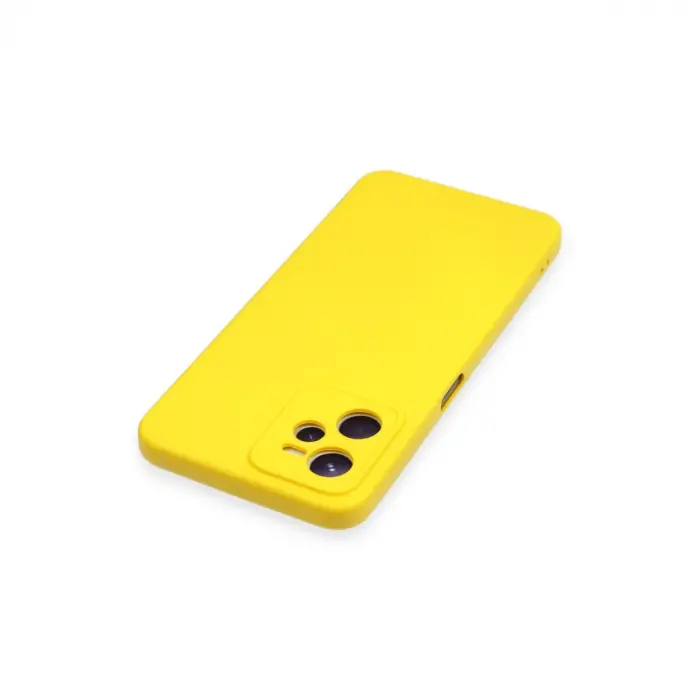 Realme C35 Kılıf Nano İçi Kadife Silikon - Sarı