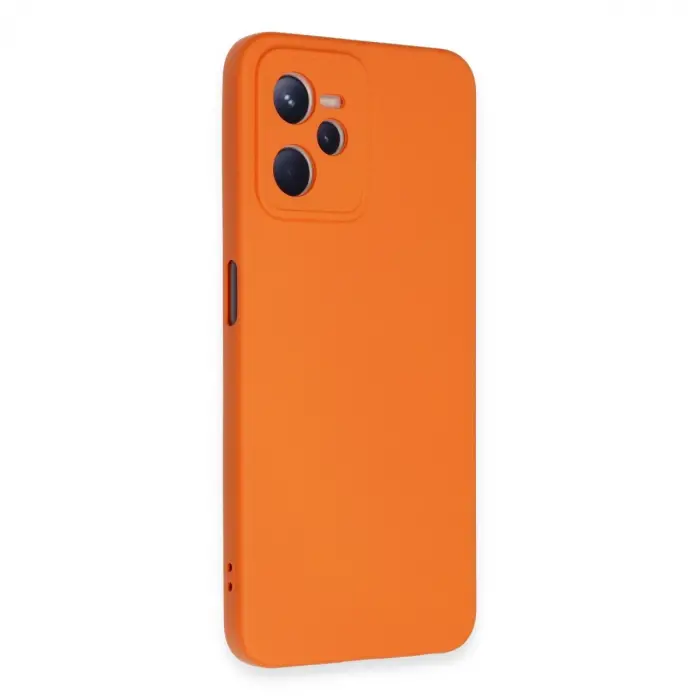 Realme C35 Kılıf Nano İçi Kadife Silikon - Turuncu
