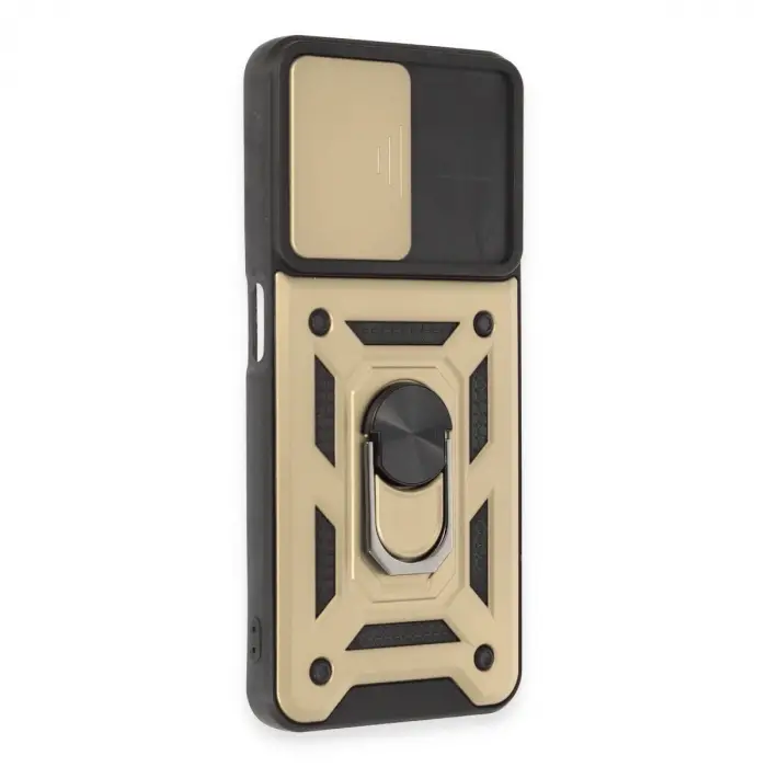 Realme C35 Kılıf Pars Lens Yüzüklü Silikon - Gold