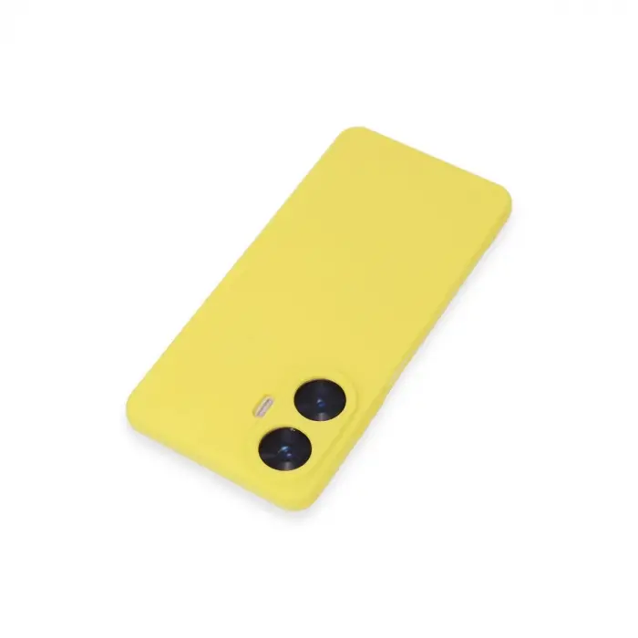 Realme C55 Kılıf Nano İçi Kadife Silikon - Sarı
