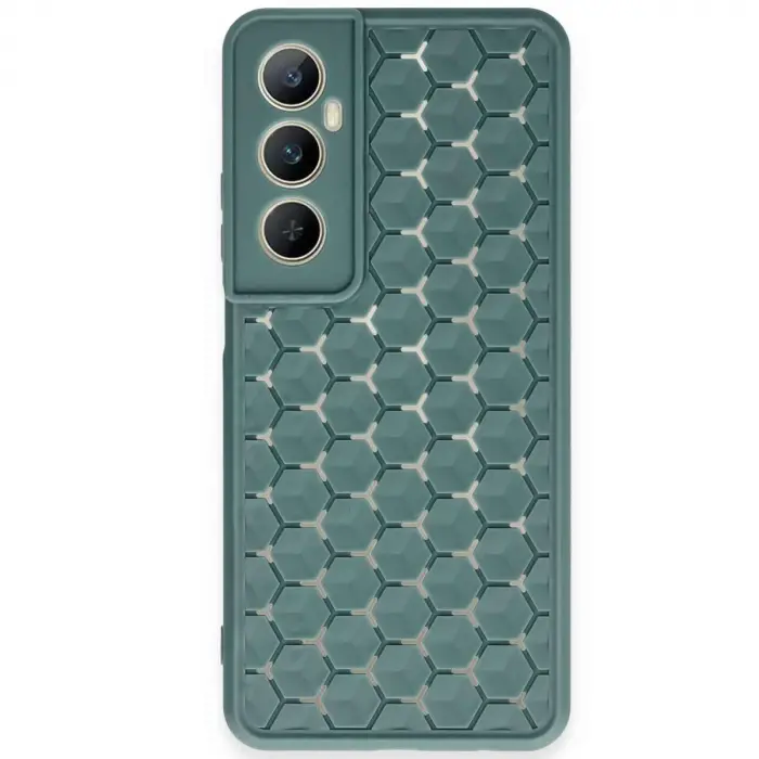 Realme C65 Kılıf Petek Silikon Kapak - Koyu Yeşil