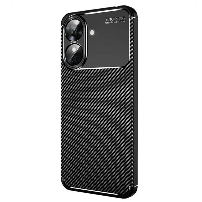 Realme Note 60 Kılıf Auto Focus Karbon Kapak - Siyah