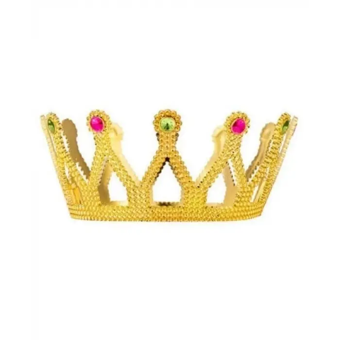 Rönesans Kostümlü Kraliyet Ortaçağ Altın Gold Kraliçe Prenses Tacı