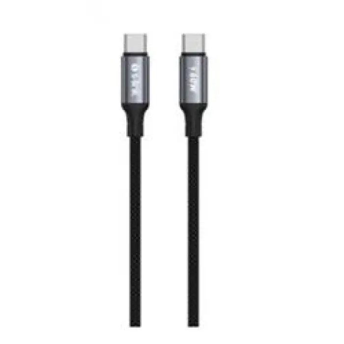 S-link Armor CC-01 60W 1.2m Type-C to Type-C PD Örgülü Metal Başlıklı Siyah Hızlı Şarj Kablosu