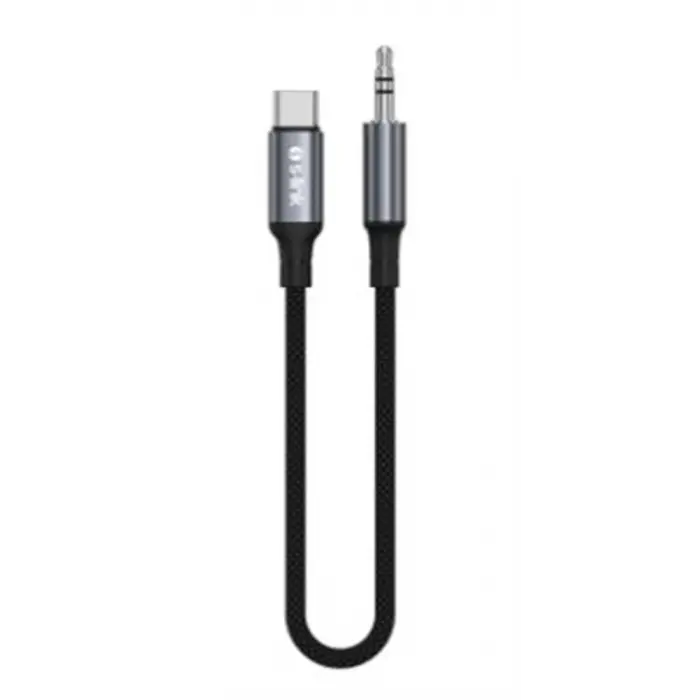 S-link Armor MC-01 1.2m Type-C to M AUX Örgülü Metal Başlıklı Siyah Ses Kablosu (KDO)