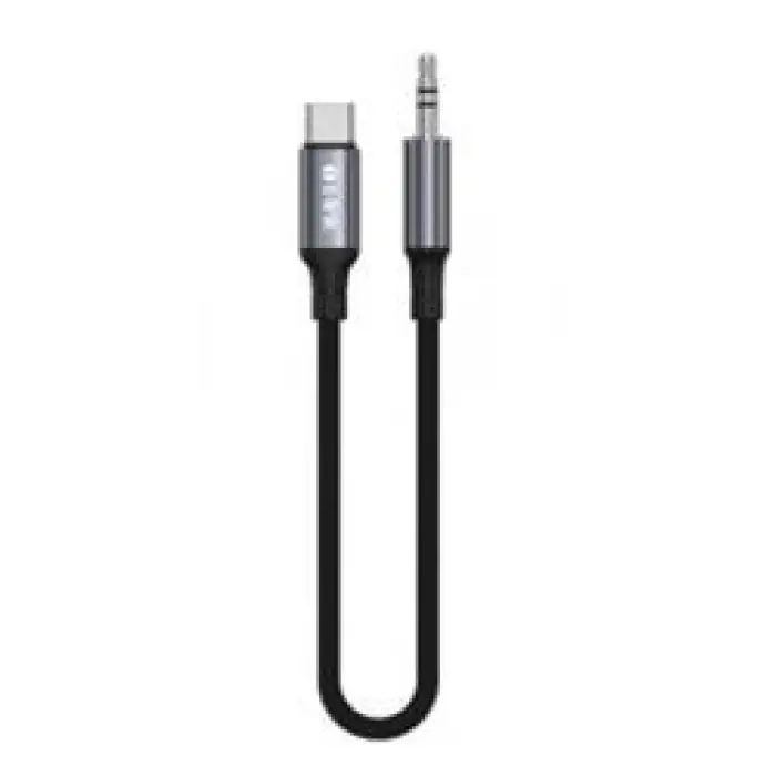 S-link Armor MC-01 1.2m Type-C to M AUX Örgülü Metal Başlıklı Siyah Ses Kablosu (KDO)