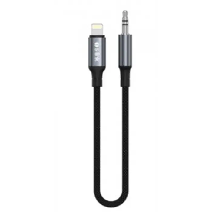 S-link Armor ML-01 1.2m Lightning to M AUX Örgülü Metal Başlıklı Siyah Ses Kablosu (KDO)