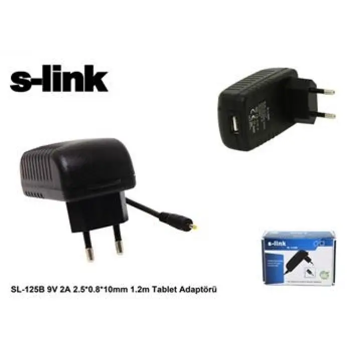 S-link SL-125B 9v 2a 2.5-0.8-10mm 1.2 Tablet Adaptörü (KDO)