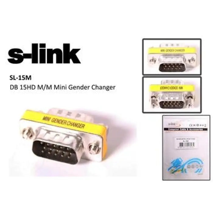 S-link sl-15m Vga erkek-erkek 15pin Dönüştürücü (KDO)