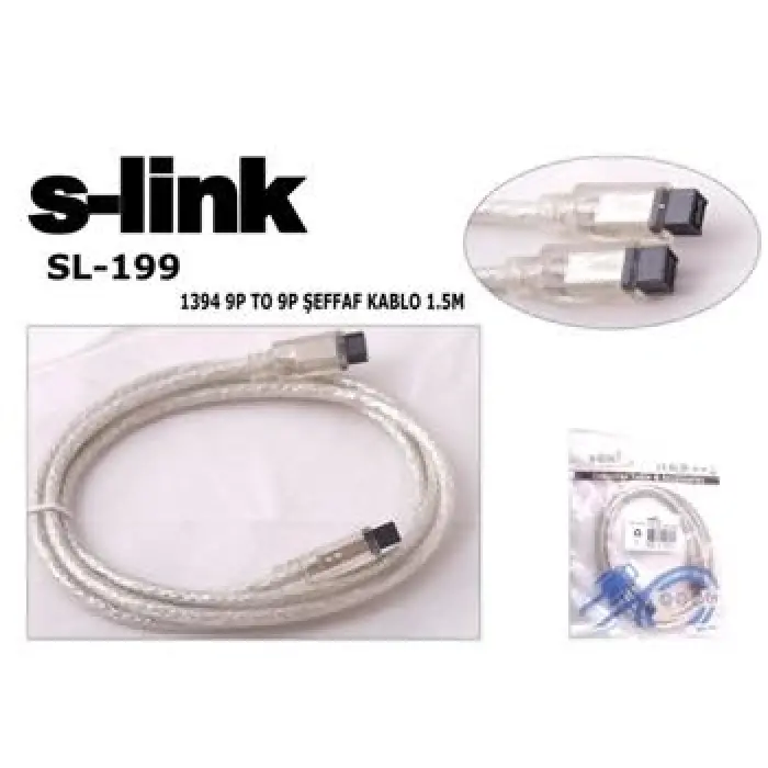S-link SL-199 9pin To 9pin 1.5mt Firewire Kablo (KDO)
