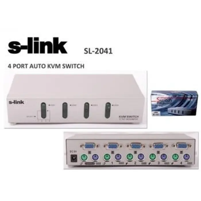 S-link SL-2041 4pc-1mn vga+ps-2 Otomatik Kvm Switch (KDO)