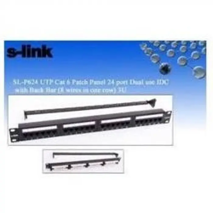 S-link  SL-F624 24lü Utp Cat6 Patch Panel (KDO)