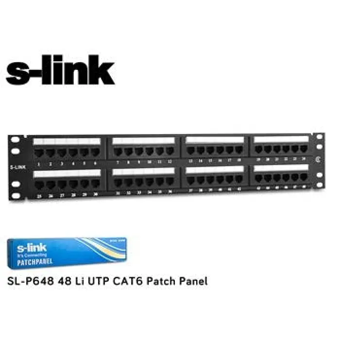 S-link  SL-P648 48 Port Cat6 Utp Patch Panel (KDO)